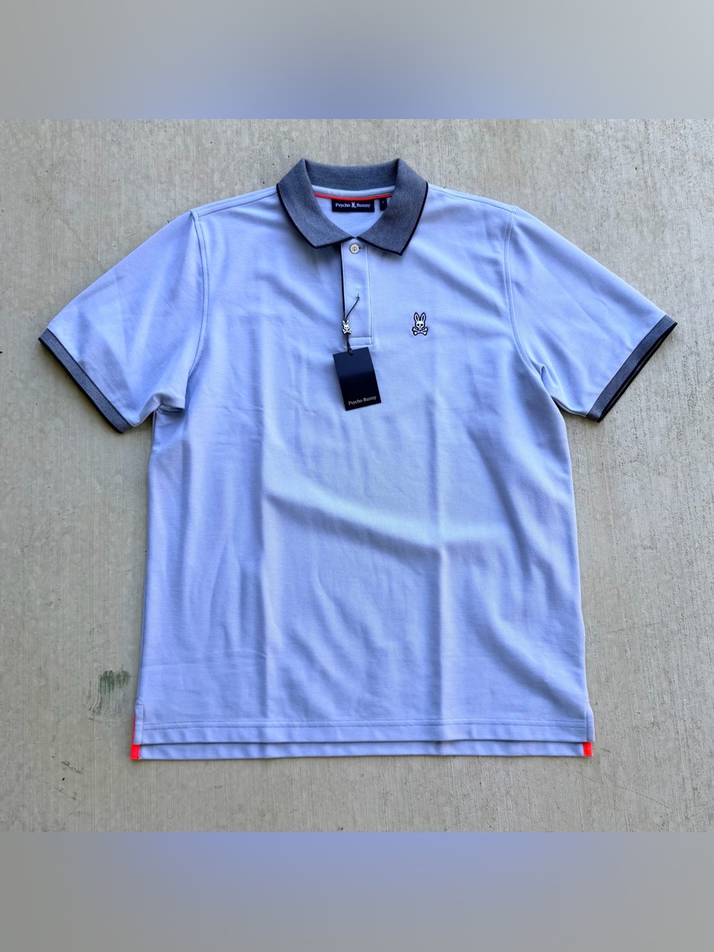 Psycho Bunny Southport Pique Polo Shirt Men Size 7 New Light Blue Pima Cotton